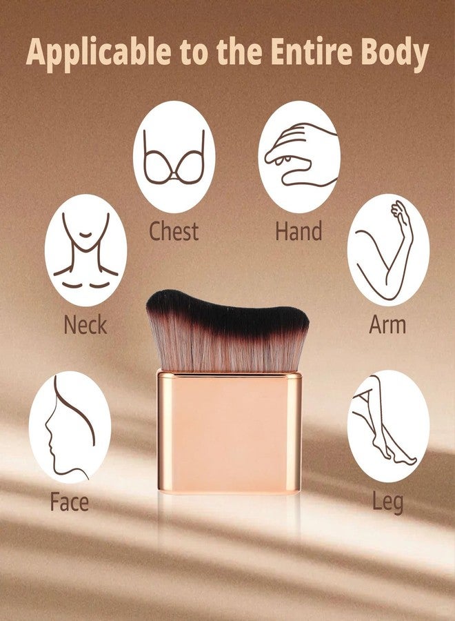OETUIOW Professional Kabuki Foundation Brush - Self Tanning Blend Brush, Makeup Brush Streak-Free Application Multi-Use for Foundation Self Tanner Sunscreen Body Lotion (Gold (Self Tanner Brush)) - Image 5