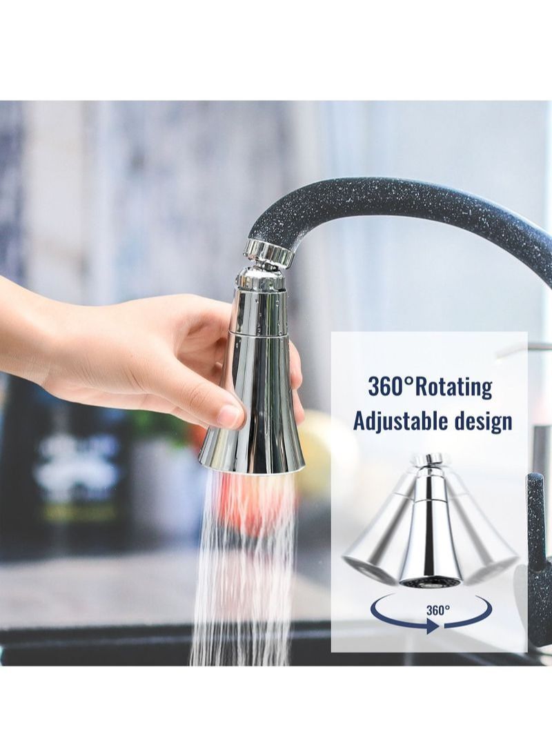 NIBEMINENT 360 Degree Swivel Sink Faucet Aerator Silver  - Image 3