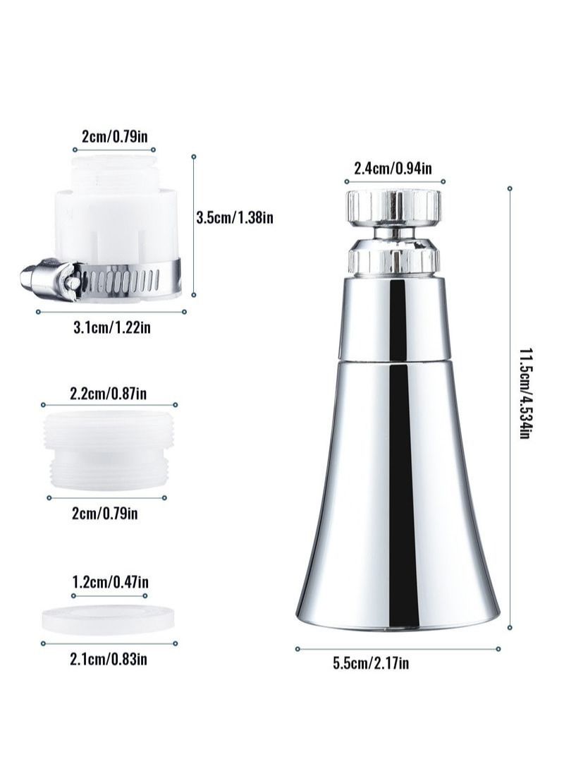 NIBEMINENT 360 Degree Swivel Sink Faucet Aerator Silver  - Image 2