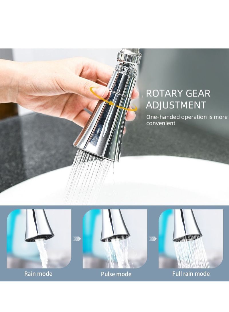NIBEMINENT 360 Degree Swivel Sink Faucet Aerator Silver  - Image 5
