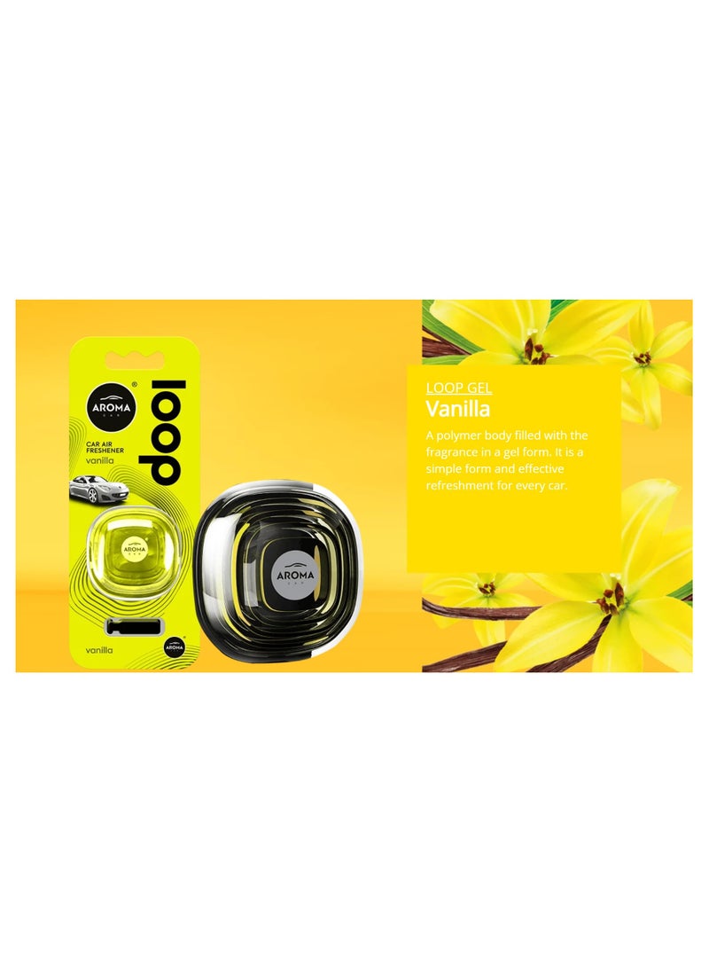 Aroma - Aroma France Loop Gel Vanilla Car Air Vent, Air Freshener A polymer body filled with the fragrance in a gel form (Made In Poland) - Image 1