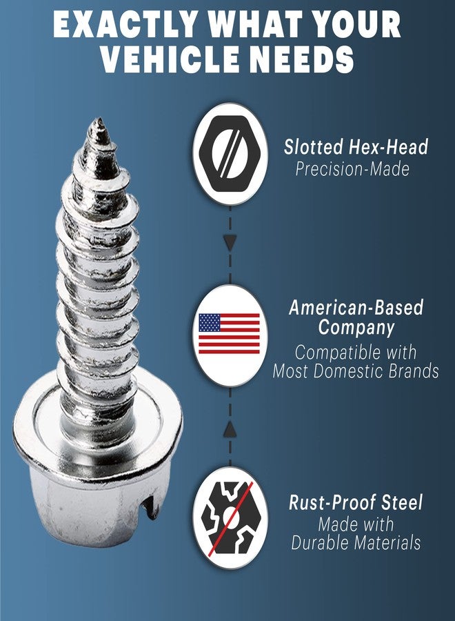 OttoSpeed Revolution Car Badges License Plate Screws for Securing License Plates, Frames, and Covers on Domestic Cars and Trucks SLPS-CP-8 - Image 5