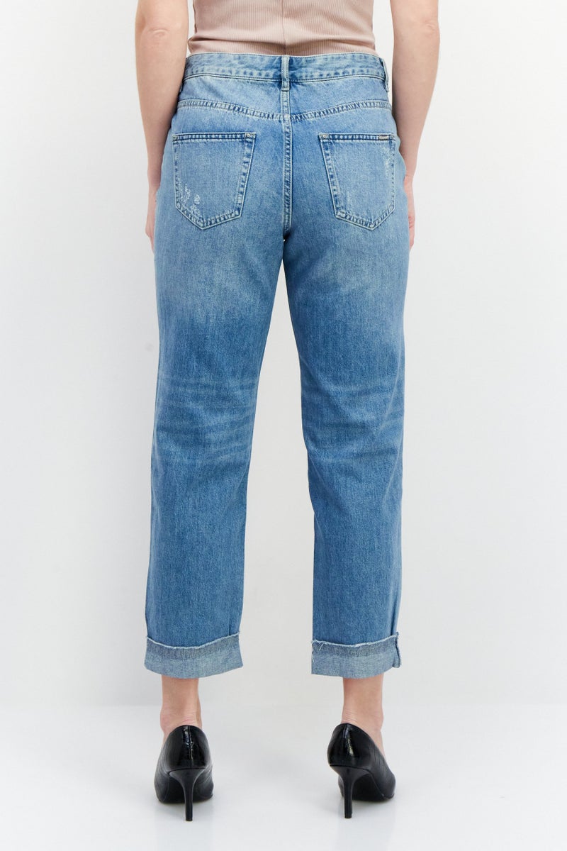 VERO MODA جينز دنيم مغسول للنساء بقصة عادية، أزرق - Image 2