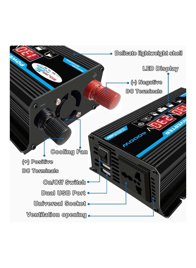 Loquat 4000W 2 USB Output Ports Modified Intelligent Digital Car Inverter - Image 3