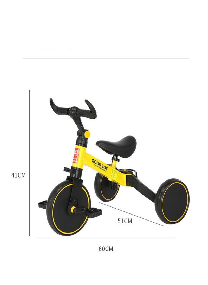 PENG GENERAL 3-in-1 Convertible Kids Tricycle Balance Bike (Yellow)  - Image 2