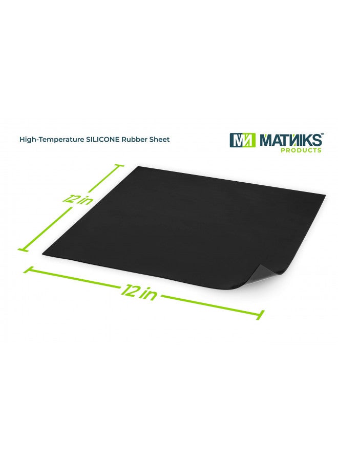 MATNIKS ورقة مطاط سيليكون من MATNIKS 12x12 بوصة بسمك 1/16 أسود ديرو A65 حشوات ثقيلة عالية الحرارة للاستخدام DIY مواد صلبة وسادة دعم تسوية أختام واقيات بامبرز حماية أغطية مضادة للانزلاق بدون تسربات - Image 1