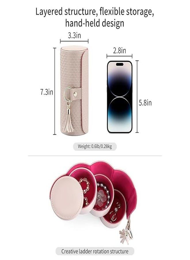 CHIBRO Portable Travel Jewellery Box for Women & Girls – 3 Layer Compact Roll-Up Organizer for Rings, Earrings, Necklaces & Bracelets | Premium PU Leather with Velvet Lining | Lightweight - Image 2