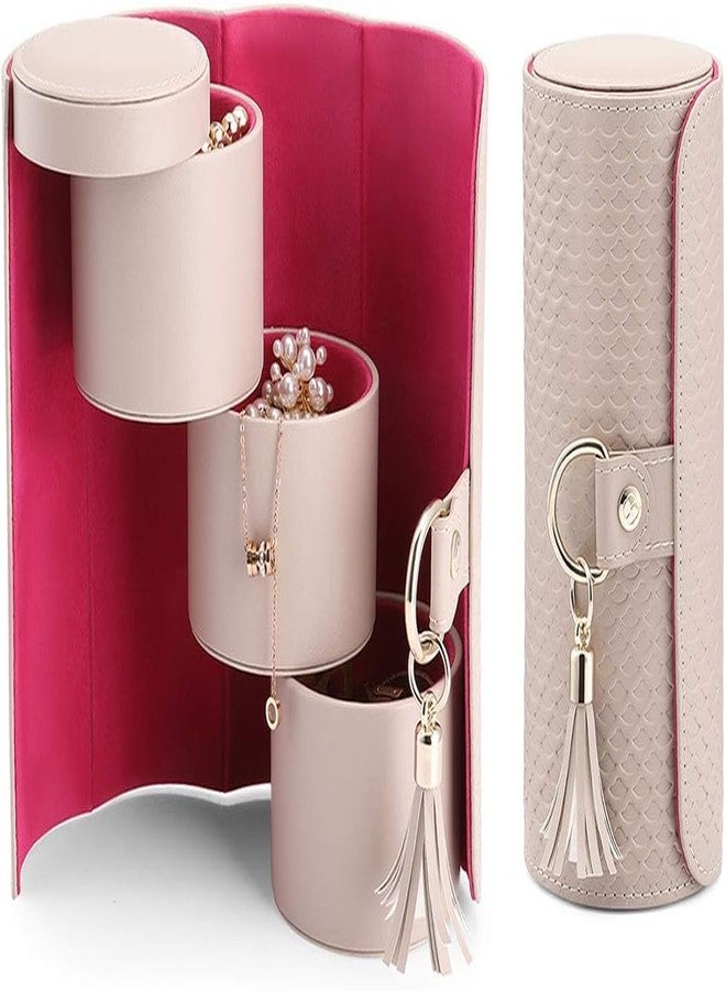 CHIBRO Portable Travel Jewellery Box for Women & Girls – 3 Layer Compact Roll-Up Organizer for Rings, Earrings, Necklaces & Bracelets | Premium PU Leather with Velvet Lining | Lightweight - Image 1