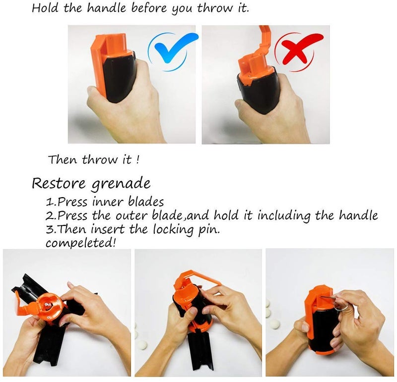 Aevdor CS-Grenade Set, 2Pcs Plastic Toy-Grenade for CS Battle Game - Image 4