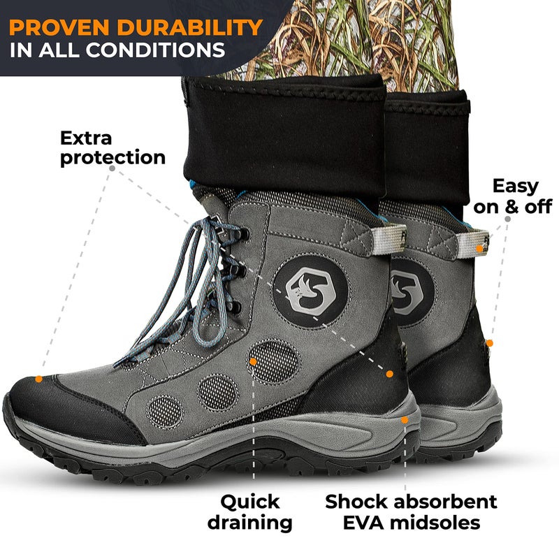 Foxelli Wading Boots â€“ Lightweight Fly Fishing Boots for Men, Rubber Sole Wading Shoes - Image 5
