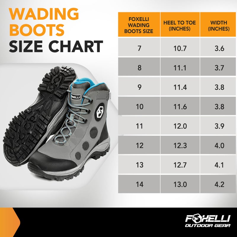 Foxelli Wading Boots â€“ Lightweight Fly Fishing Boots for Men, Rubber Sole Wading Shoes - Image 3