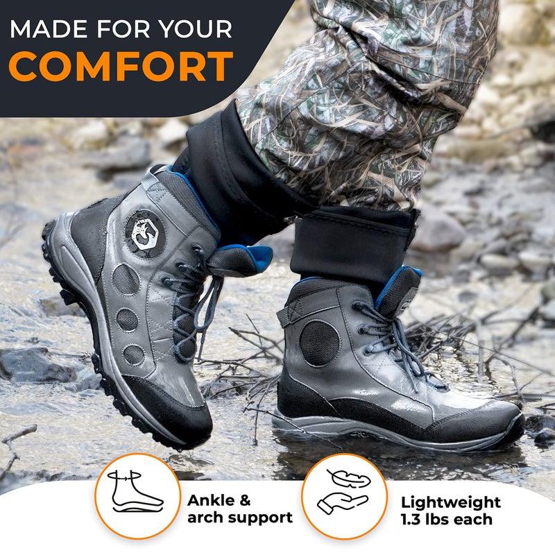 Foxelli Wading Boots â€“ Lightweight Fly Fishing Boots for Men, Rubber Sole Wading Shoes - Image 4