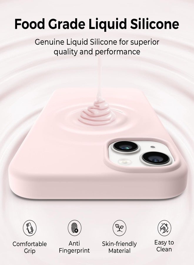 AOTESIER Compatible with iPhone 14 Plus Case, [Upgraded Liquid Silicone] [Soft Anti-Scratch Microfiber Lining] Shockproof Full Body Protective Phone Case for iPhone 14 Plus, 6.7 inch - Chalk Pink - Image 5