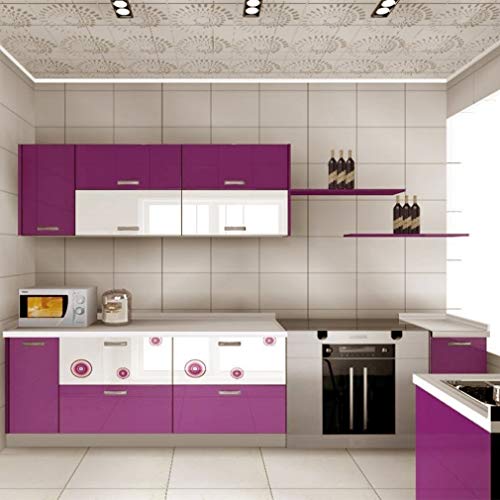 WALLTON - Purple Gloss Peel and Stick Self-Adhesive Removable Thicken Waterproof for Kitchen Countertop Cabinet Wardrobe - 16''x''72 Inches - Image 3