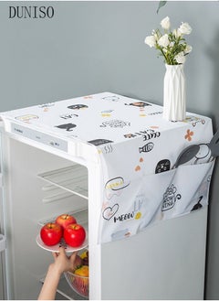 Arabest Fridge Dust Cover Washer And Dryer Top Cover Refrigerator Dust Proof Cover with Storage Pockets with Side Storage Pockets Waterproof Multi-Purpose Top Covers  - Image 1