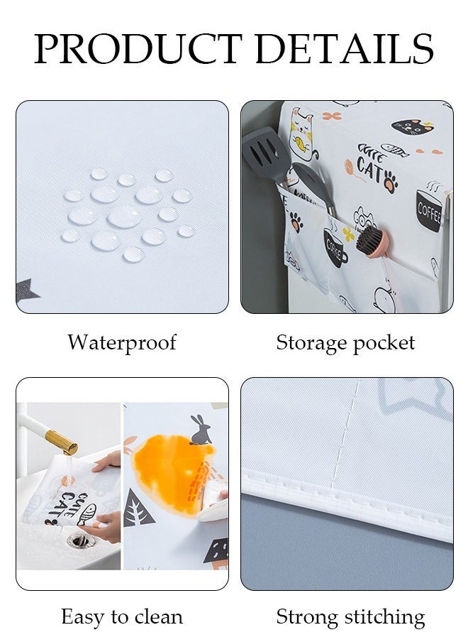 Arabest Fridge Dust Cover Washer And Dryer Top Cover Refrigerator Dust Proof Cover with Storage Pockets with Side Storage Pockets Waterproof Multi-Purpose Top Covers  - Image 3