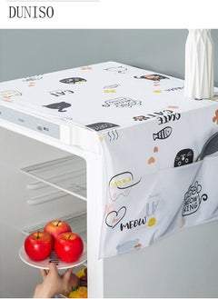 Arabest Fridge Dust Cover Washer And Dryer Top Cover Refrigerator Dust Proof Cover with Storage Pockets with Side Storage Pockets Waterproof Multi-Purpose Top Covers  - Image 5