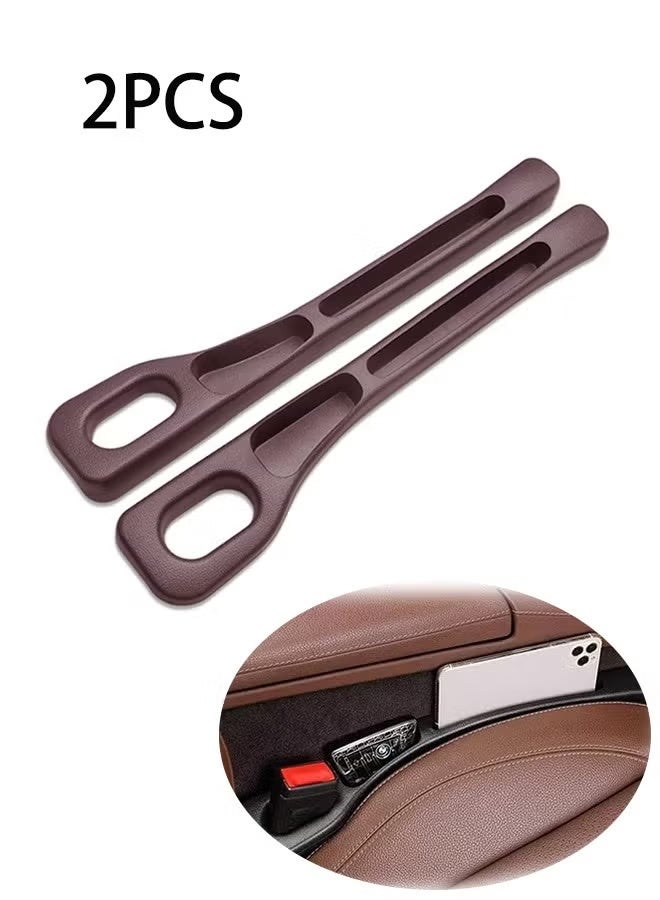 2PCS Car Seat Clearance Filler Finisher, Multifunctional Seat Side Clearance Filler for Phones, Keys, Wallets, Car Clearance, Side Seat & Console Gap Filler, Filling Universal for Cars, Trucks, SUVs, Vans (Reddish brown) - Image 1