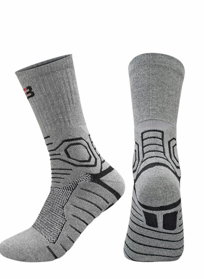 Generic Mens Athletic Socks, Elite Basketball Socks-Performance Thick Cushioned Sport Training Running Compression Crew Sock, 5 Pairs - Image 4