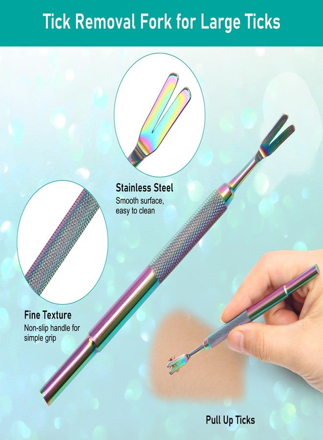 COITEK 3 in 1 Tick Remover Kit, Stainless Steel Tick Remover Tweezers Tools Set for Pet Dog, Cat, with Storage Box (Colorful) - Image 3