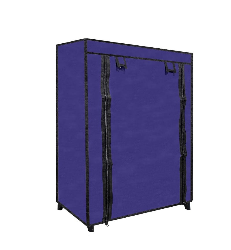 PHILOSHOP PHILOSHOP Premium 4Tiers Shoe RackMultipurpose Storage Rack with Dustproof Cover Iron Pipes Non Woven Fabric Plastic Connector DIY Dark Blue - Image 3