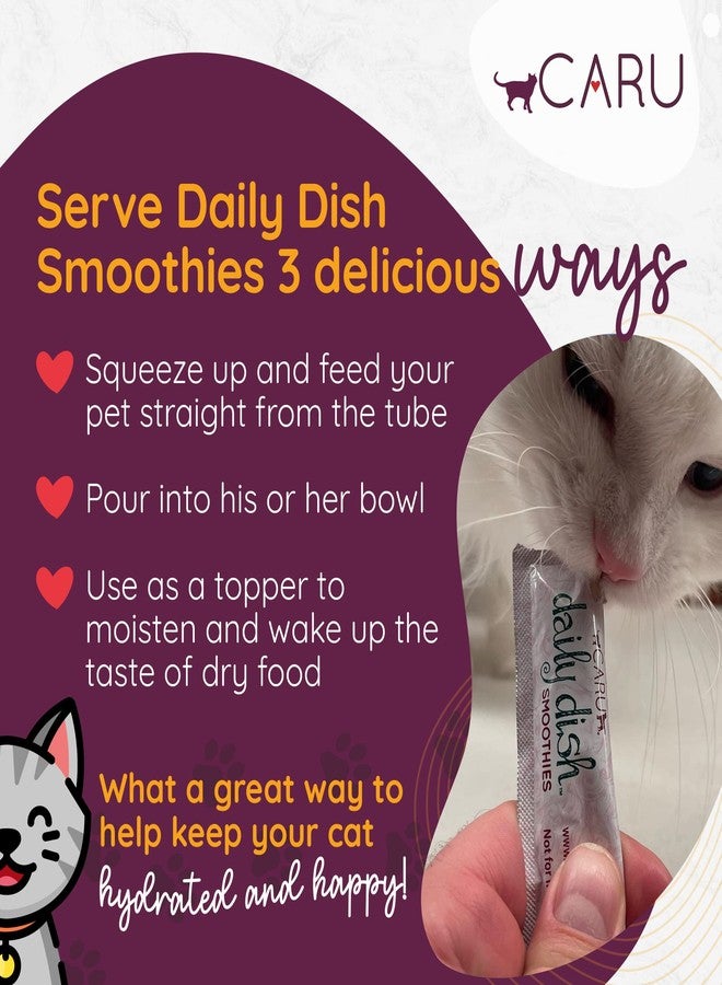 Caru - Daily Dish Smoothies - Lickable Tuna Cat Treat or Pet Food Topper - .5oz Tubes - 4 Tubes per Pack - 12 Pack - Image 2
