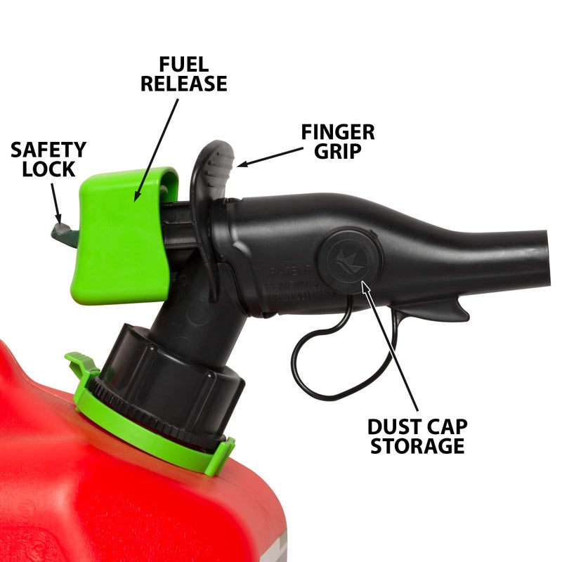 Scepter FR1G152 Fuel Container with Spill Proof Smart Control Spout with Bonus Spout Extender, Red Gas Can, 1 Gallon - Image 5