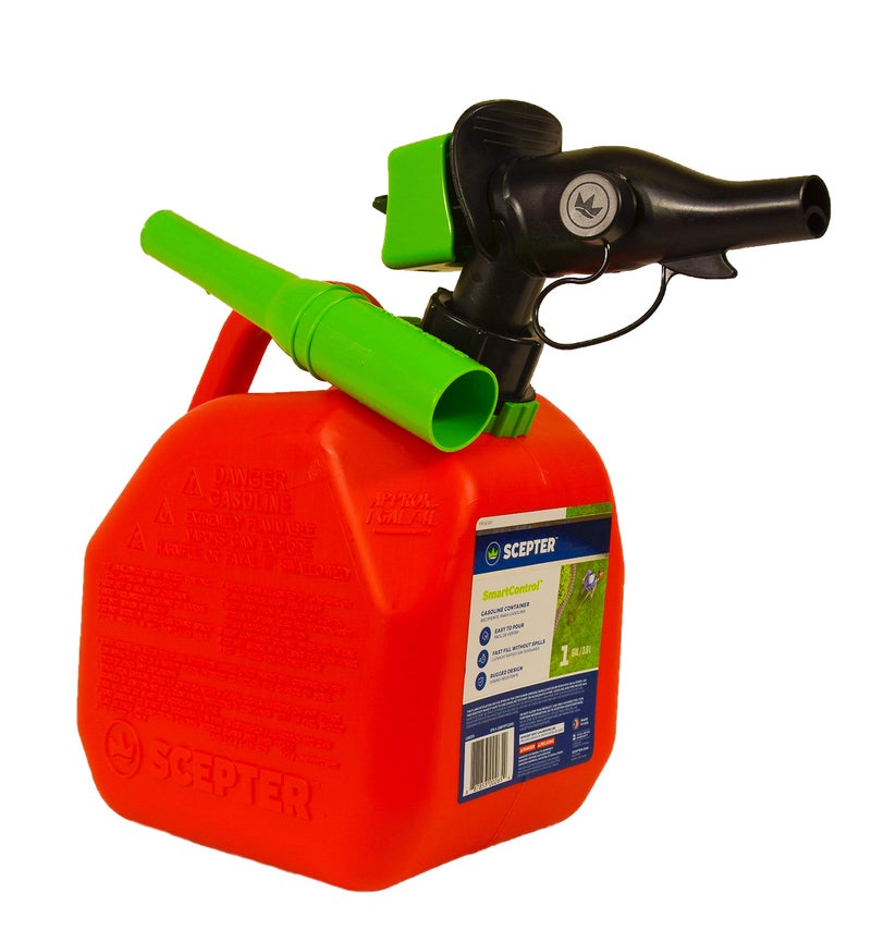 Scepter FR1G152 Fuel Container with Spill Proof Smart Control Spout with Bonus Spout Extender, Red Gas Can, 1 Gallon - Image 1