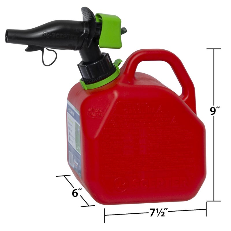 Scepter FR1G152 Fuel Container with Spill Proof Smart Control Spout with Bonus Spout Extender, Red Gas Can, 1 Gallon - Image 2