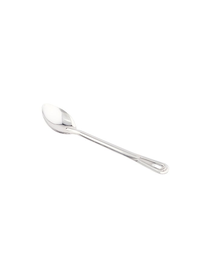 Restaurantware Met Lux Silver Stainless Steel Professional Serving Spoon - Solid - 13" - 1 count box - Image 1