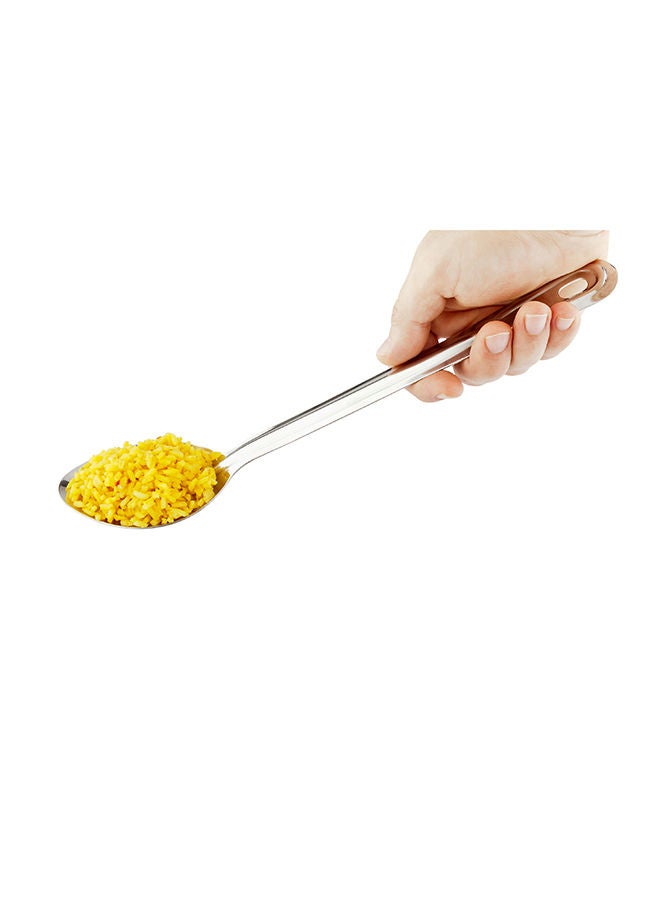 Restaurantware Met Lux Silver Stainless Steel Professional Serving Spoon - Solid - 13" - 1 count box - Image 2