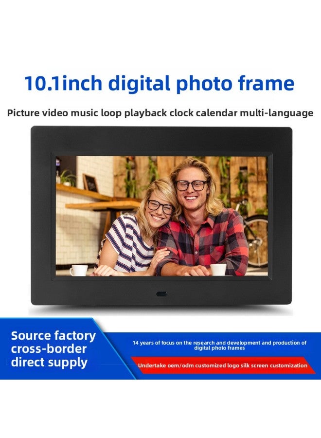 E-commerce Explosions 10.1 Inch Digital Photo Frame HD Electronic Photo Album Picture Video Loop Player Advertising Machine-Color:Black  - Image 2