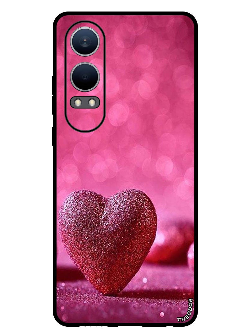 Theodor Protective Case Anti Scratch Shock Proof Bumper Cover For OnePlus Nord CE4 Lite Dark Pink Gliter Heart - Image 1