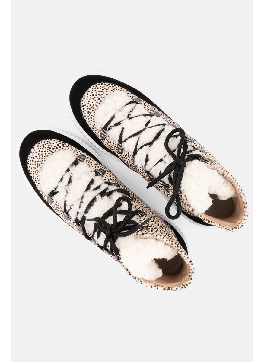 Aqua Women Lace Up High Cut Shoes, Black Combo  - Image 2