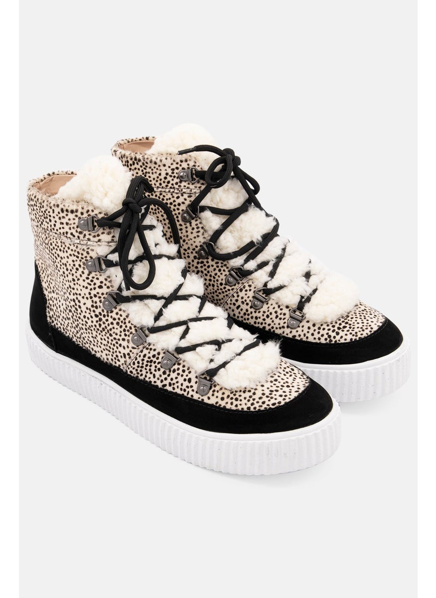 Aqua Women Lace Up High Cut Shoes, Black Combo  - Image 1