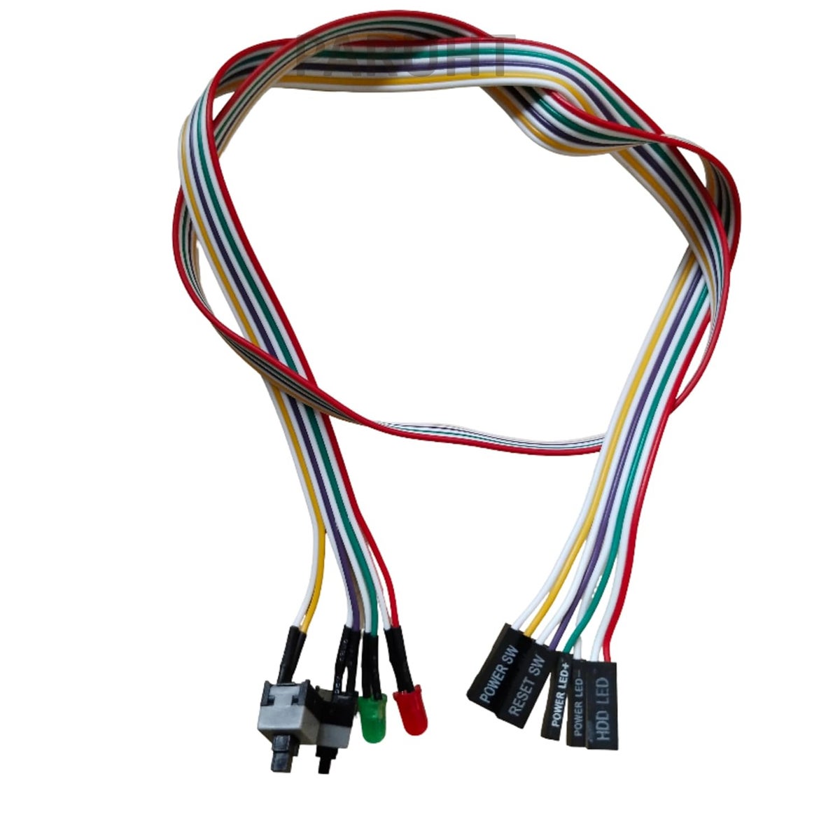 PARUHT ATX PC Case Power Switch & Reset Cable with LED Lights – Front ...