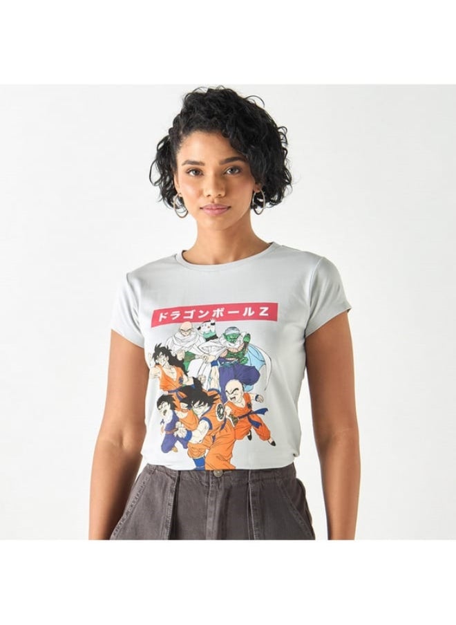 SP Characters Dragon Ball Z Print Crew Neck T-shirt with Short Sleeves  - Image 1