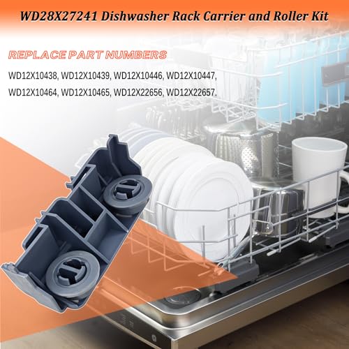 EfenaLife WD28X27241 Dishwasher Lower Rack Carrier and Roller Kit for GE Dishwasher Lower Rack Wheels Assembly WD12X10438, WD12X10439, WD12X10446, WD12X10447, WD12X22656, WD12X22657 (1Pcs) - Image 2