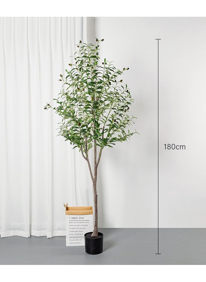 شجرة الزيتون الاصطناعي ، مع واقعية غصن الزيتون والفواكه ، مثالية الديكور الداخلي للمكاتب المنزلية ، 150cm / 180cm الأحجام المتاحة - Image 2