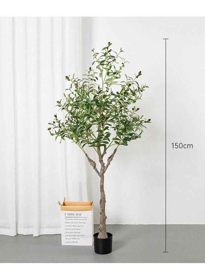 شجرة الزيتون الاصطناعي ، مع واقعية غصن الزيتون والفواكه ، مثالية الديكور الداخلي للمكاتب المنزلية ، 150cm / 180cm الأحجام المتاحة - Image 3