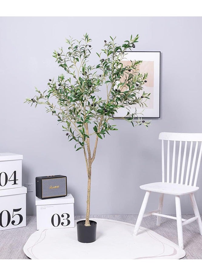 شجرة الزيتون الاصطناعي ، مع واقعية غصن الزيتون والفواكه ، مثالية الديكور الداخلي للمكاتب المنزلية ، 150cm / 180cm الأحجام المتاحة - Image 4