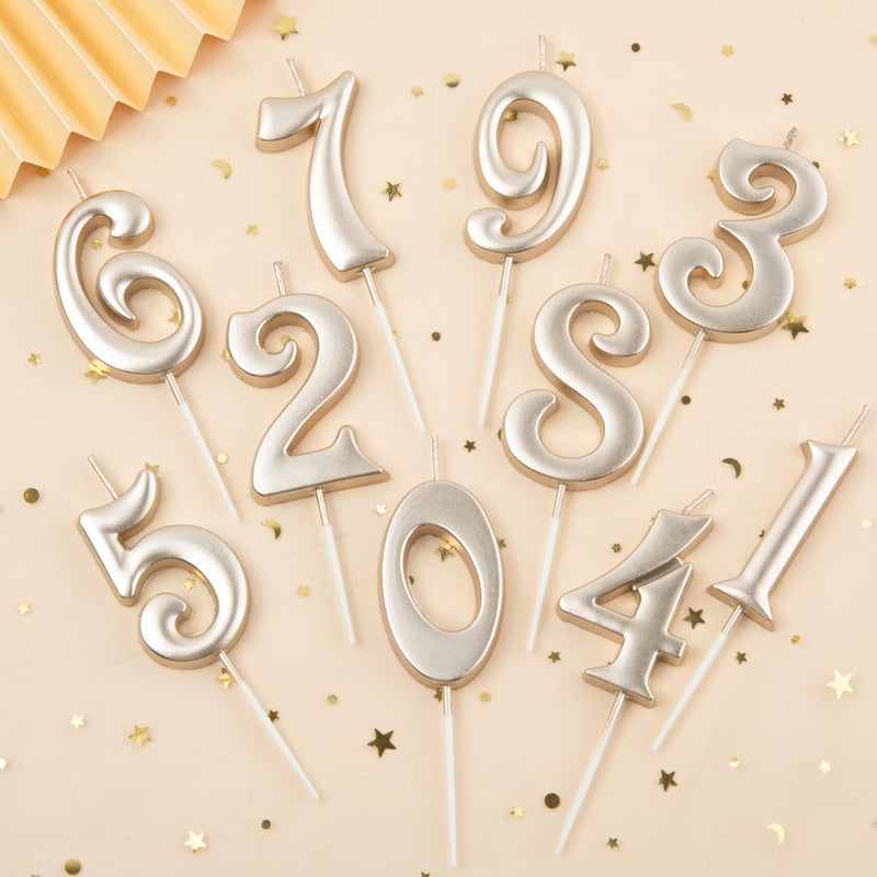 PHD CAKE 10-Count 0-9 Champagne Gold Number Birthday Candles, Number One Birthday, Champagne Number Candles, Party Celebration, Baby Showers - Image 3