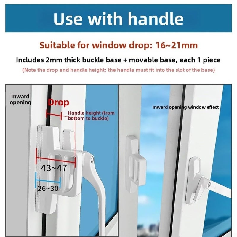 Window Hook Seat B Type Black For PVC Plastic Steel Sliding Windows Inward Opening With Stainless Steel Screws - Image 3
