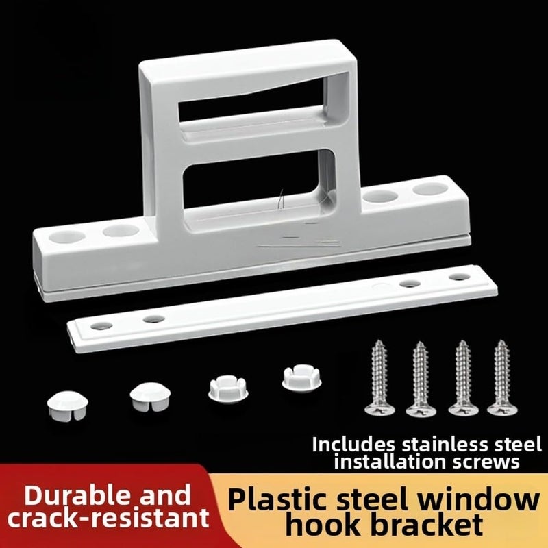 Window Hook Seat B Type Black For PVC Plastic Steel Sliding Windows Inward Opening With Stainless Steel Screws - Image 4