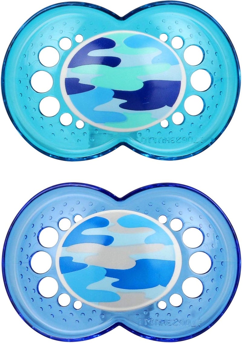 MAM Pacifiers, Baby Pacifier 16+ Months, Best Pacifier for Breastfed Babies, ‘Camo’ Camouflage Designs, Boy, 2-Count - Image 1