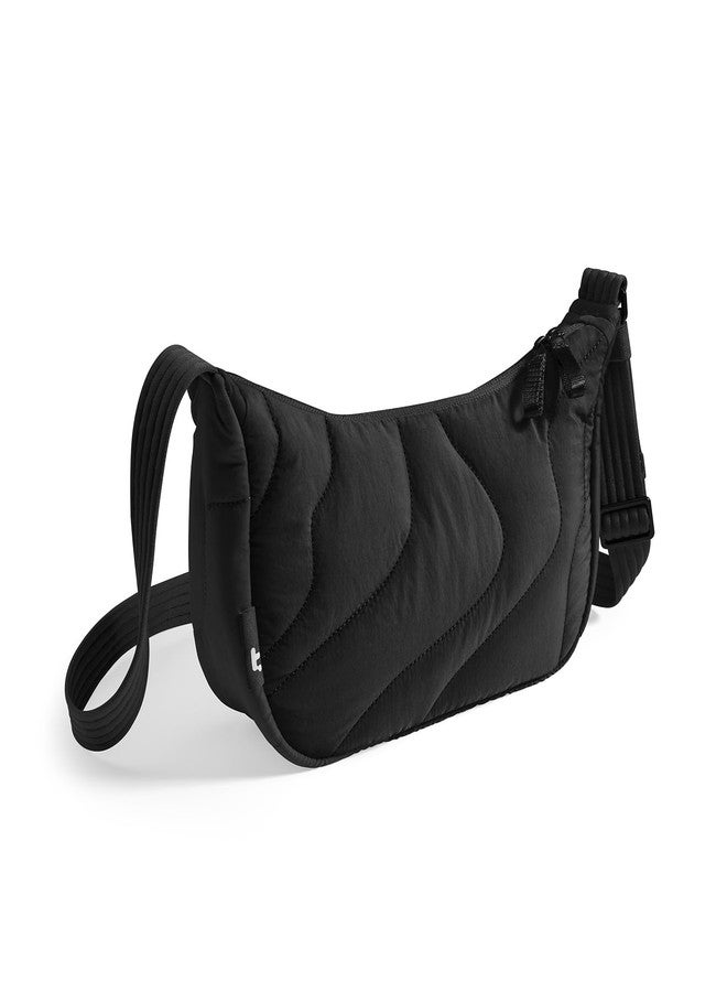 tomtoc 3.5L Puffer Sling Crossbody Bag for Women Trendy, Nylon Quilted Crescent Shoulder Bag Purses for Cellphone and Daily Essentials, Puffy Travel Hobo Handbag with Adjustable Strap & Inner Pockets - Image 1