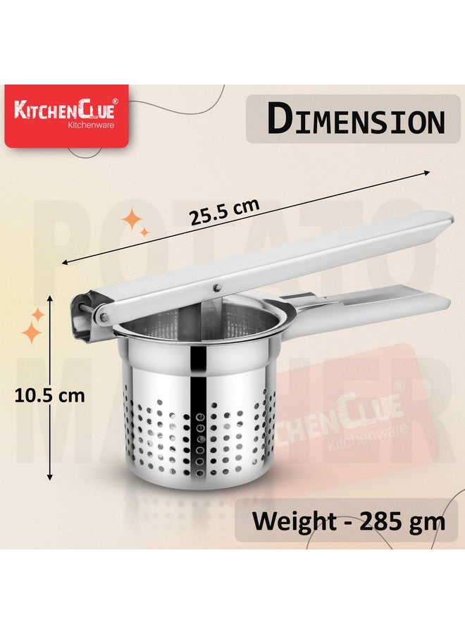 KITCHEN CLUE Stainless Steel Instant Hand Squeezer Heavy Duty I Fruits Juicer Hand Press I BIS-Approved - Pack of 1 Pcs, Silver I Manual Potato/Food/Vegetable Masher and Juicer Squeezer - Image 5