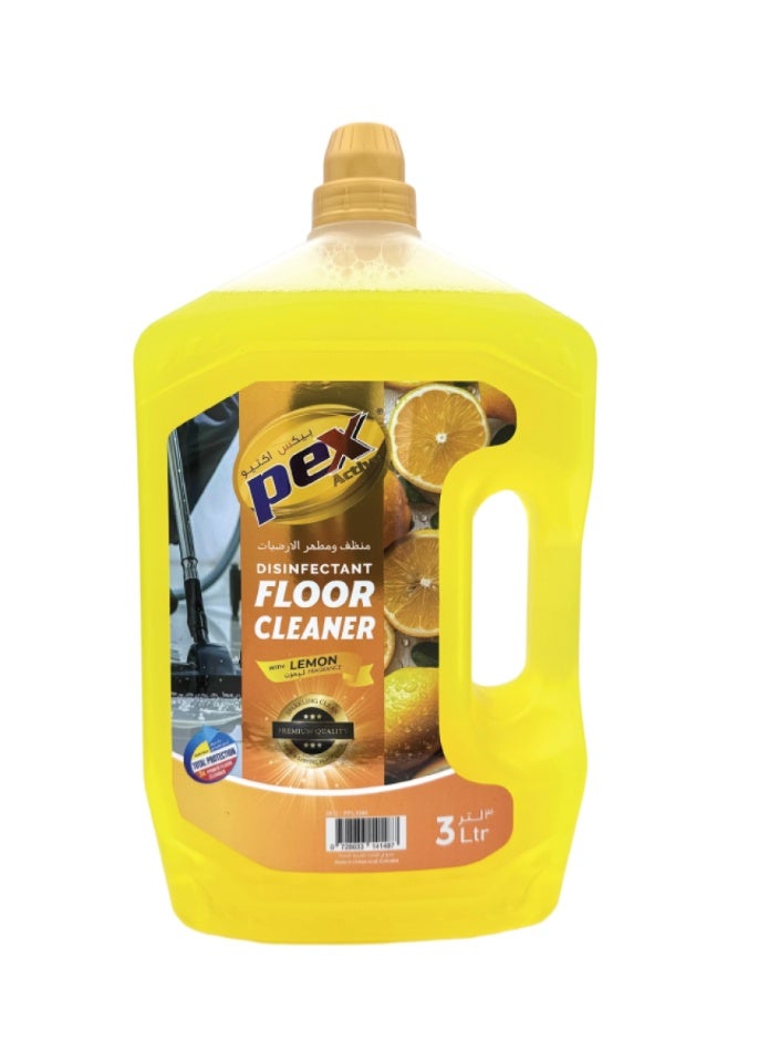 Pex active Disinfectant Floor cleaner Lemon 3 ltr - Image 1
