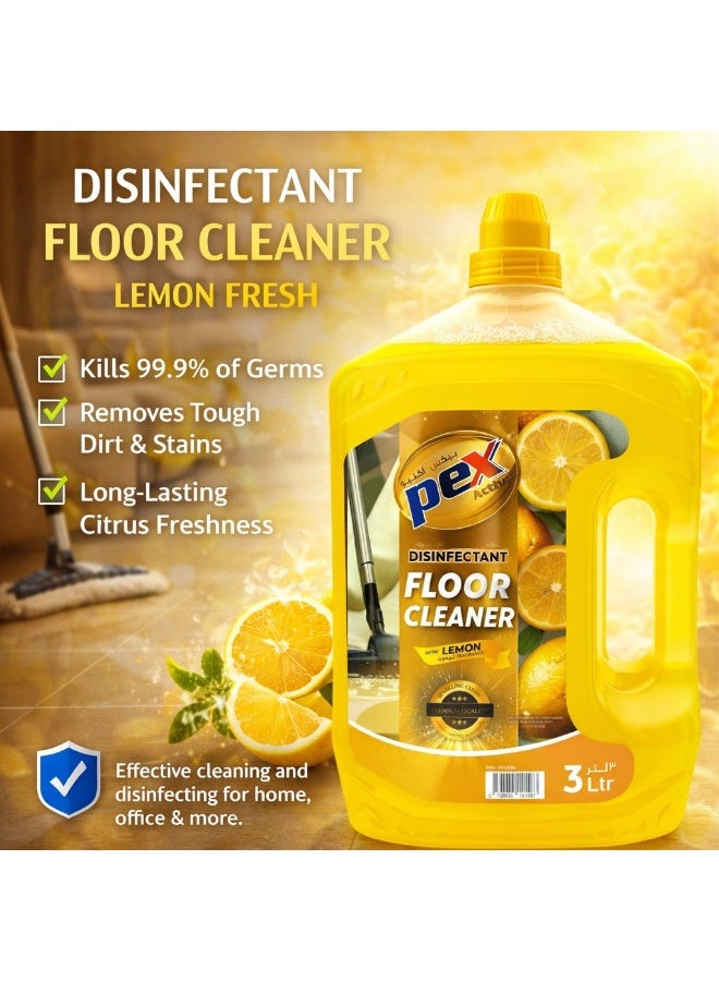 Pex active Disinfectant Floor cleaner Lemon 3 ltr - Image 3