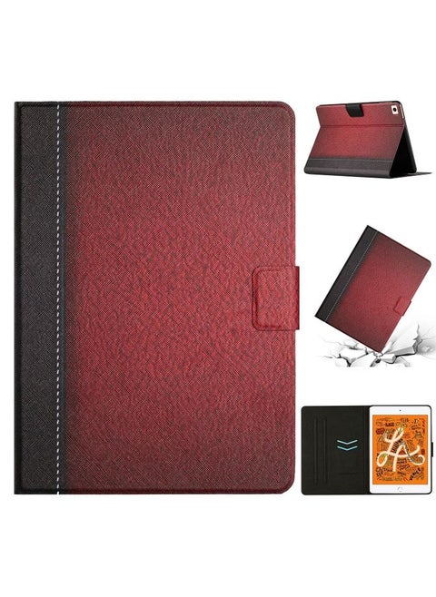 Case Cover Stitching Solid Color Smart Leather Tablet Case For iPad mini 5 / 4 / 3 / 2 / 1 Red